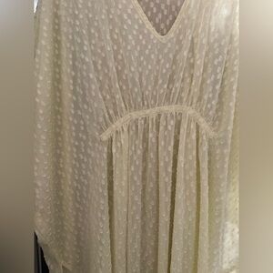 Free People Stevie Sheer Kaftan Dress Coverup Sand Gold Dune Cream One Size NWOT